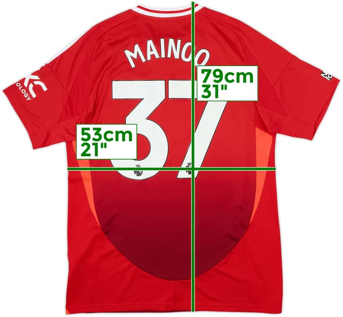 2024-25 Manchester United Home Shirt Mainoo #37 - 8/10 - (L)