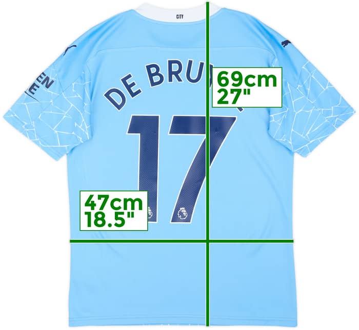 2020-21 Manchester City Home Shirt De Bruyne #17 - 8/10 - (S)