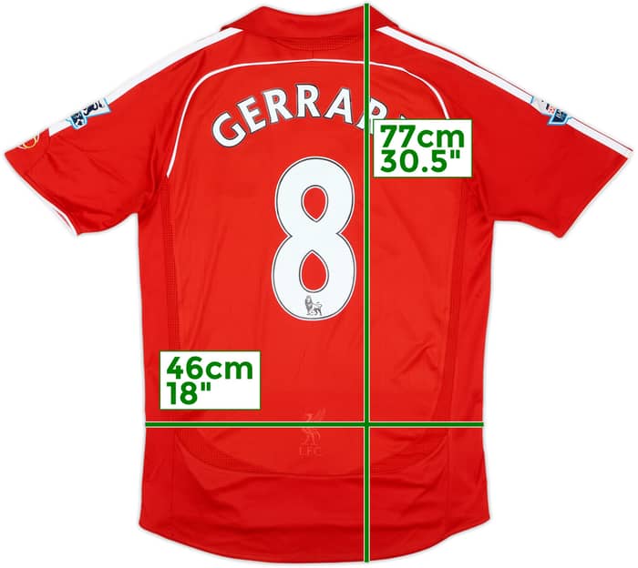 2006-08 Liverpool camiseta de local Gerrard #8 - 6/10 - (S)