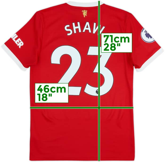 2021-22 Manchester United Home Shirt Shaw #23 - 9/10 - (S)