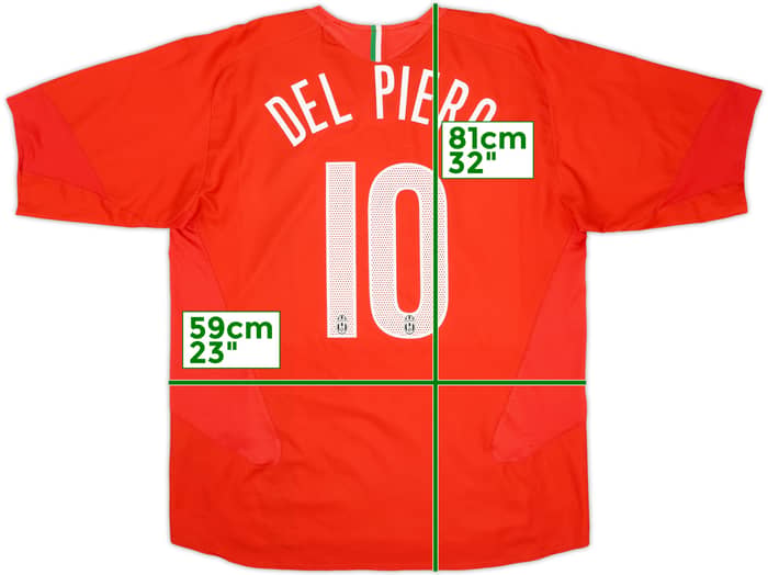 2005-06 Juventus Away Shirt Del Piero #10 - 7/10 - (XL)