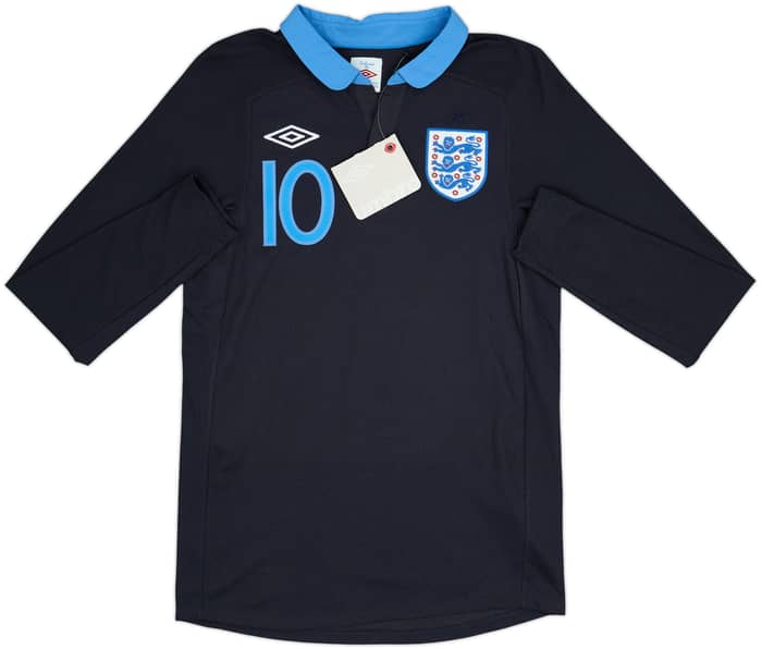2011-12 England Away L/S Shirt Rooney #10 (S)