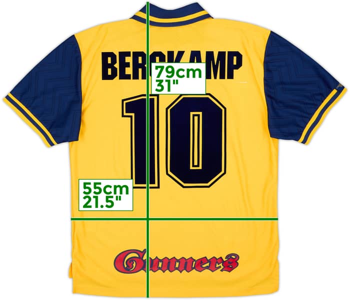 1996-97 Arsenal Away Shirt Bergkamp #10 - 8/10 - (L)