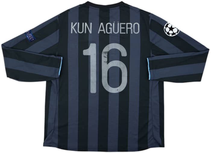Camiseta de la tercera equipación de manga larga del Manchester City 2012-13 Kun Aguero #16 - 4/10 - (XXL)