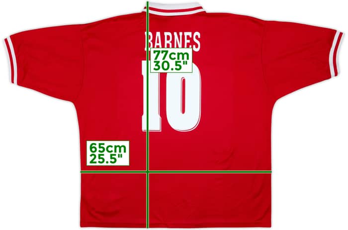 1996-98 Liverpool Home Shirt Barnes #10 - 6/10 - (XXL)