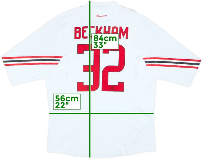2008-09 AC Milan Player Issue Away L/S Shirt Beckham #32 - 7/10 - (XL)