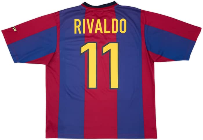 1998-00 Barcelona Basic Home Shirt Rivaldo #11 - 6/10 - (L)