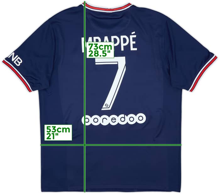 2021-22 Paris Saint-Germain Home Shirt Mbappe #7 - 8/10 - (L)