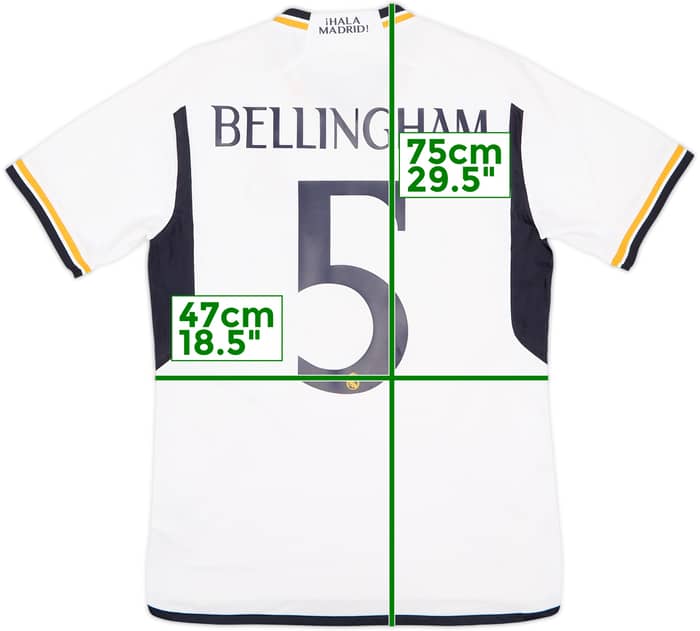 2023-24 Real Madrid Home Shirt Bellingham #5 - 8/10 - (M)