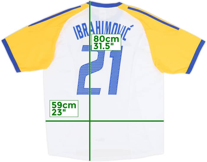 Camiseta de visitante de Suecia 2002-03 Ibrahimovic #21 - 8/10 - (XXL)
