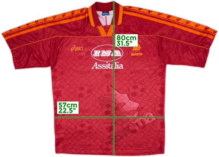 1995-96 Roma Home Shirt - 8/10 - (XL)