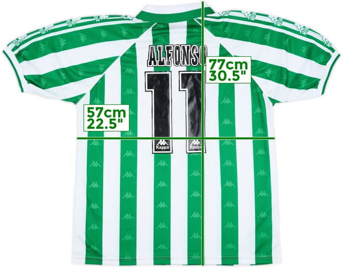 1995-97 Real Betis Home Shirt Alfonso #11 - 9/10 - (XL)