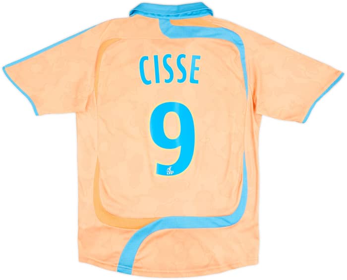 Camiseta de la tercera equipación del Olympique Marseille 2007-08 Cisse #9 - 8/10 - (Niños L)