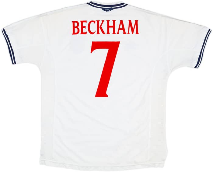 1999-01 England Home Shirt Beckham #7 - 6/10 - (XL)
