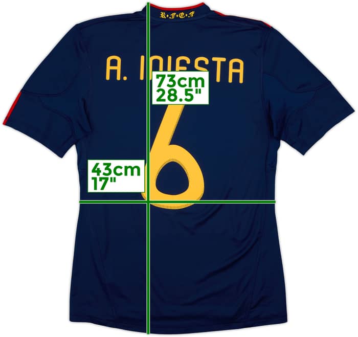 2010-11 Spain Away Shirt A.Iniesta #6 - 8/10 - (S)