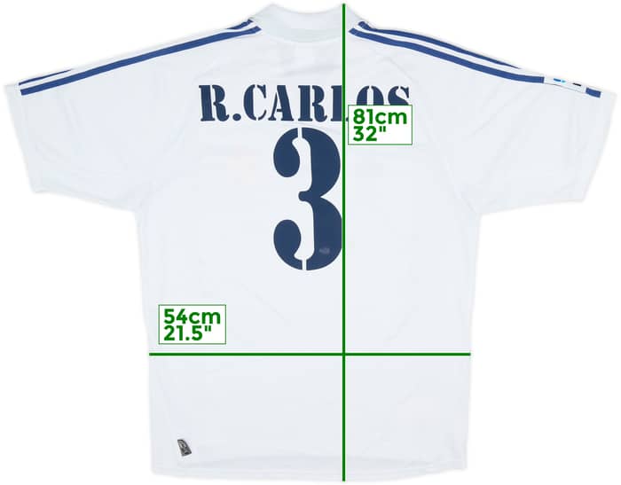2001 Real Madrid Home Shirt R.Carlos #3 - 8/10 - (L)