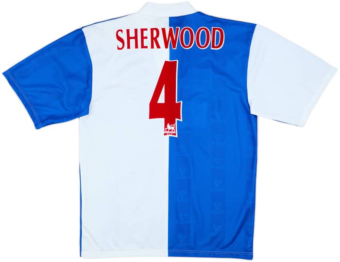 1996-98 Blackburn Rovers Home Shirt Sherwood #4 - 9/10 - (L)