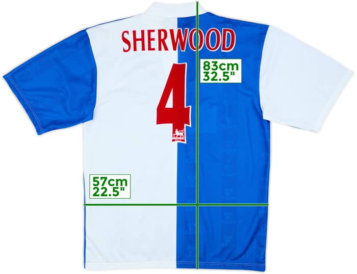 1996-98 Blackburn Rovers Home Shirt Sherwood #4 - 9/10 - (L)