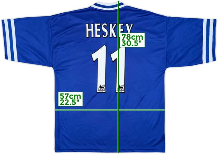 1996-98 Leicester Home Shirt Heskey #11 - 8/10 - (L)
