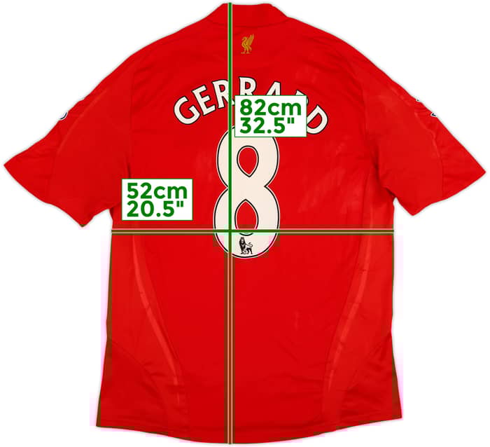 2008-10 Liverpool Camiseta Local Gerrard #8 - 6/10 - (L)