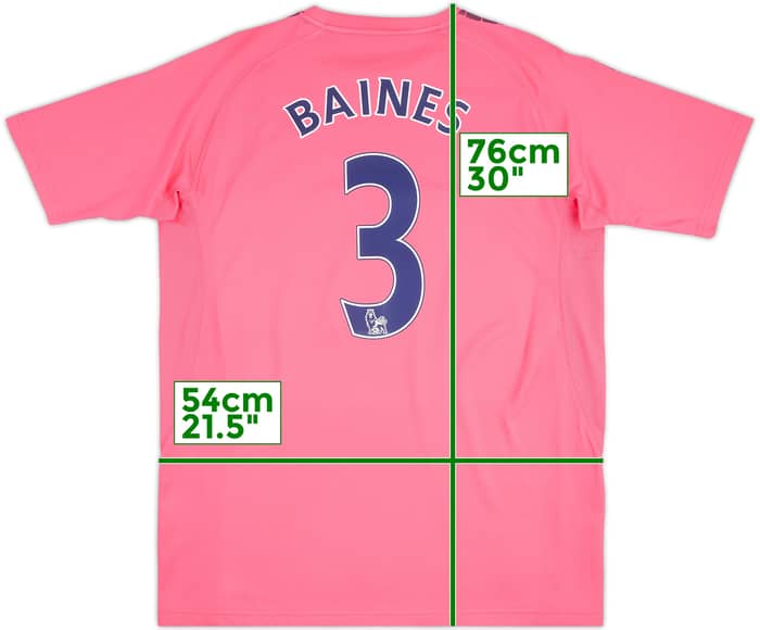2010-11 Everton Away Shirt Baines #3 - 8/10 - (L)