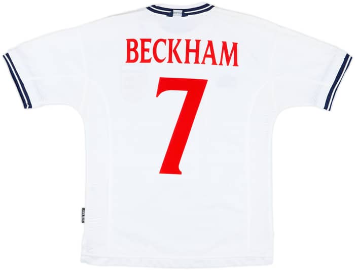 1999-01 England Home Shirt Beckham #7 - 7/10 - (Y)
