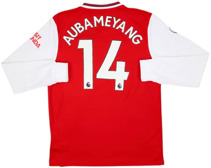 2019-20 Arsenal Home L/S Shirt Aubameyang #14 - 10/10 - (M)