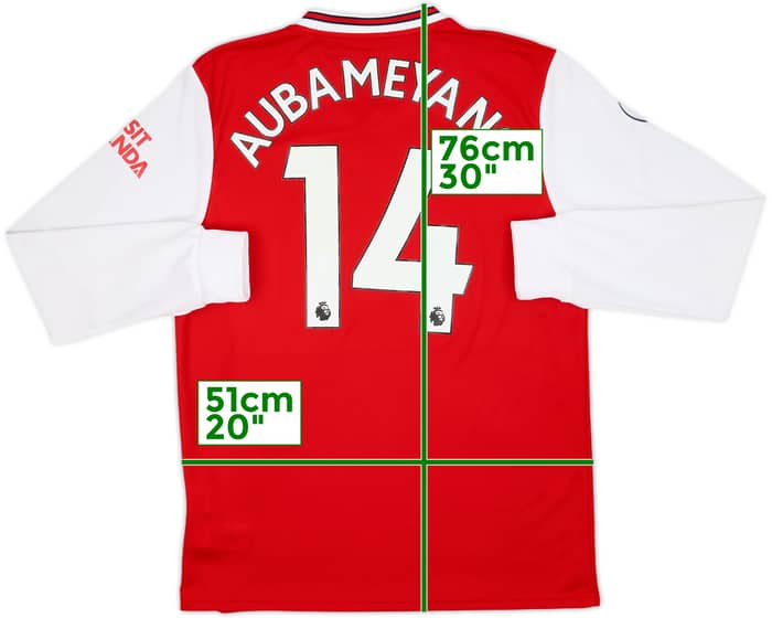 2019-20 Arsenal Home L/S Shirt Aubameyang #14 - 10/10 - (M)