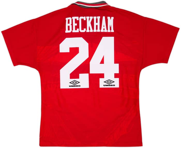 1994-96 Manchester United Home Shirt Beckham #24 - 7/10 - (M)