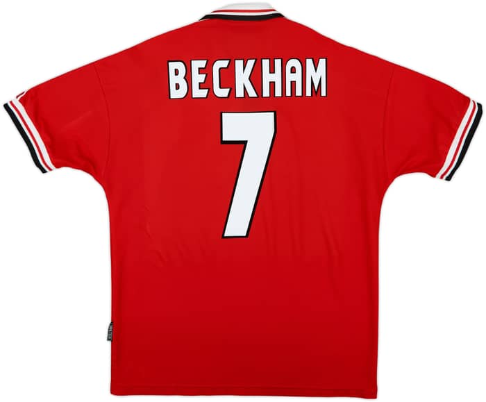 1998-00 Manchester United Home Shirt Beckham #7 - 8/10 - (L)