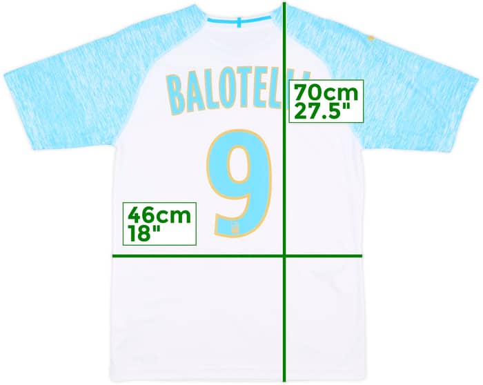 2018-19 Olympique Marseille Home Shirt Balotelli #9 - 7/10 - (S)