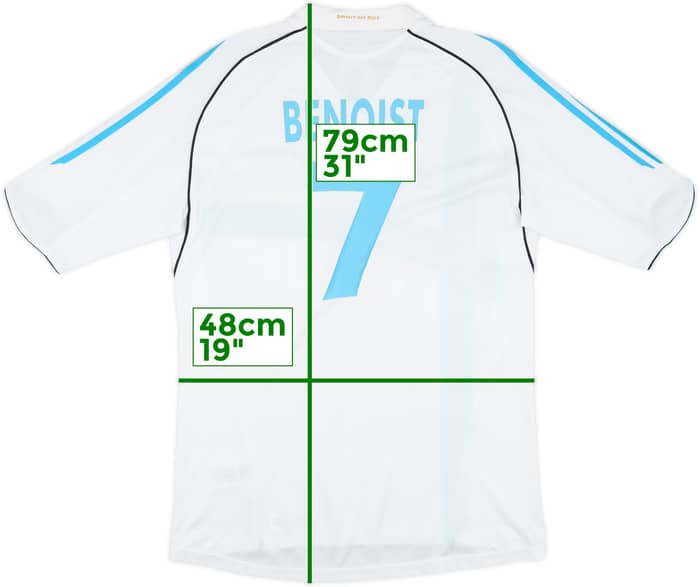 2005-06 Olympique Marseille Home Shirt Benoist #7 - 8/10 - (M)