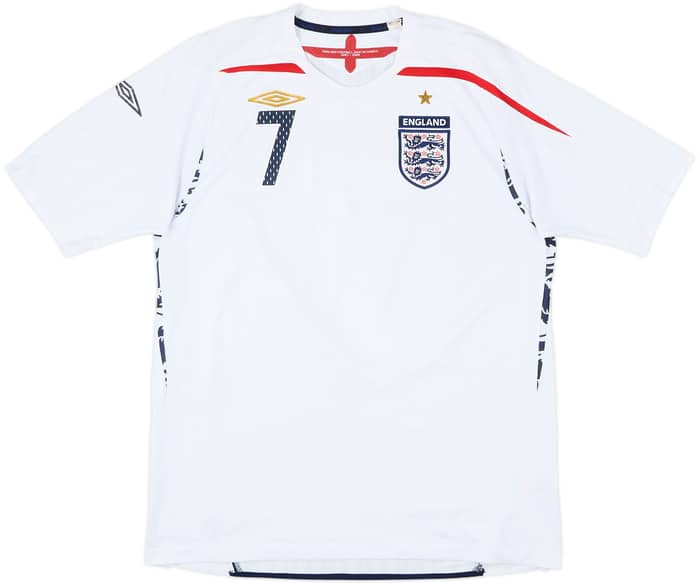 2007-09 England Home Shirt Beckham #7 - 5/10 - (L)