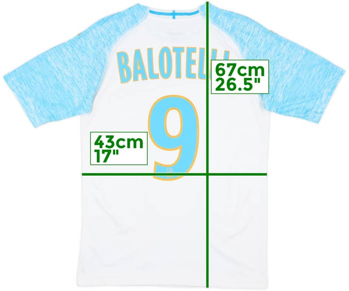 2018-19 Olympique Marseille Home Shirt Balotelli #9 - 9/10 - (XS)