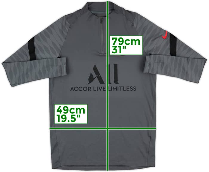 2021-22 Paris Saint-Germain Nike 1/4 Zip Drill Top - 9/10 - (M)