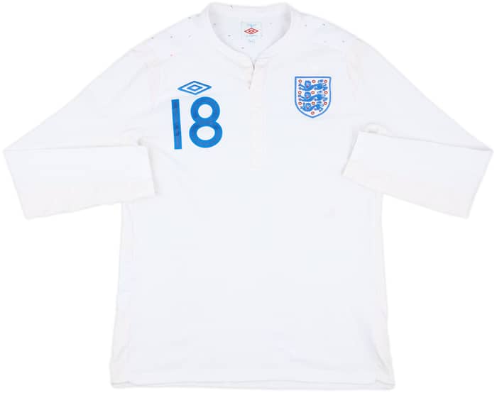 2010-11 England Home L/S Shirt #18 - 5/10 - (M)