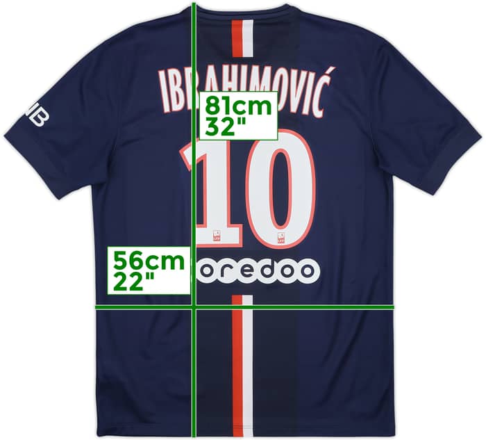 2014-15 Paris Saint-Germain Home Shirt Ibrahimovic #10 - 10/10 - (M)