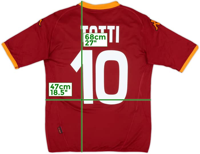 2007-08 Roma Home Shirt Totti #10 - 6/10 - (XL)