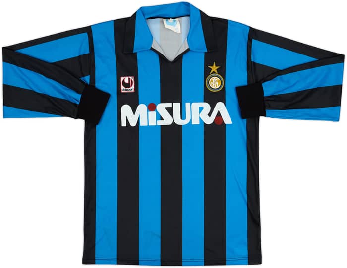 1989-90 Inter Milan Home L/S Shirt - 7/10 - (M)