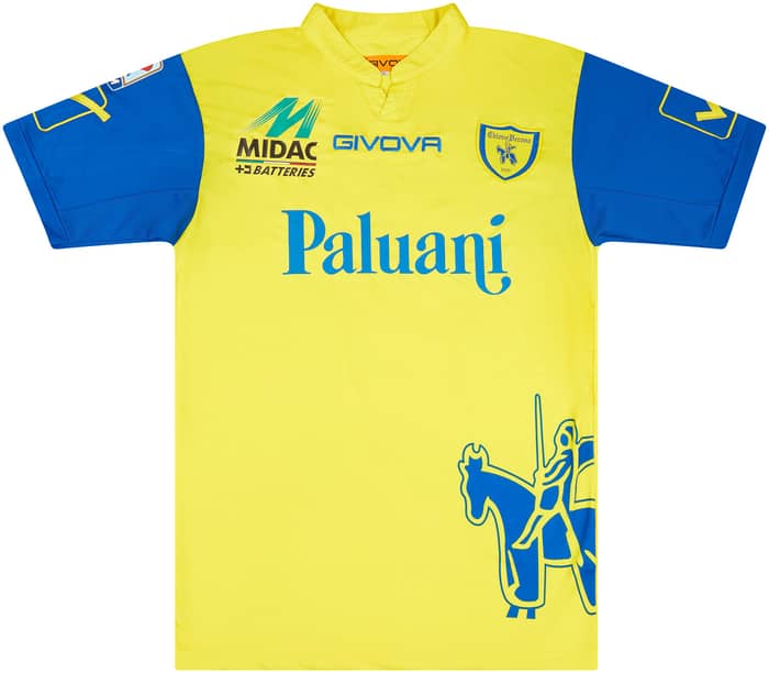 2013-14 Chievo Verona Match Issue Home Shirt Bernardini #2