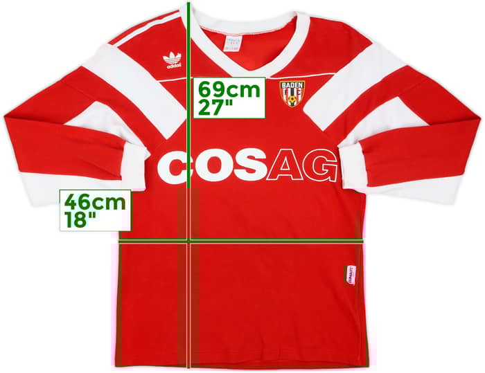 1988-90 FC Baden Match Issue Home L/S Shirt #14