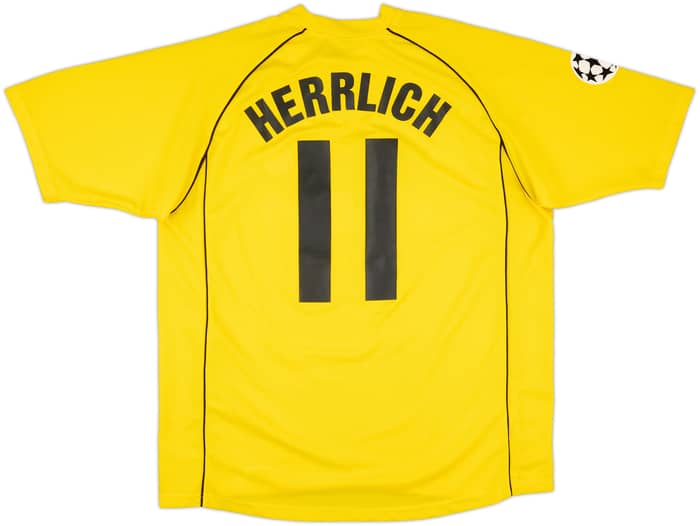 2001-02 Borussia Dortmund Match Issue Champions League Home Shirt Herrlich #11