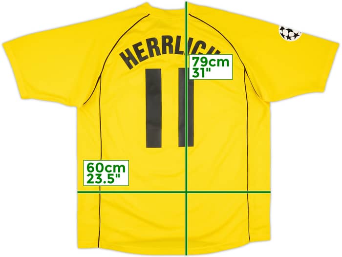 2001-02 Borussia Dortmund Match Issue Champions League Home Shirt Herrlich #11