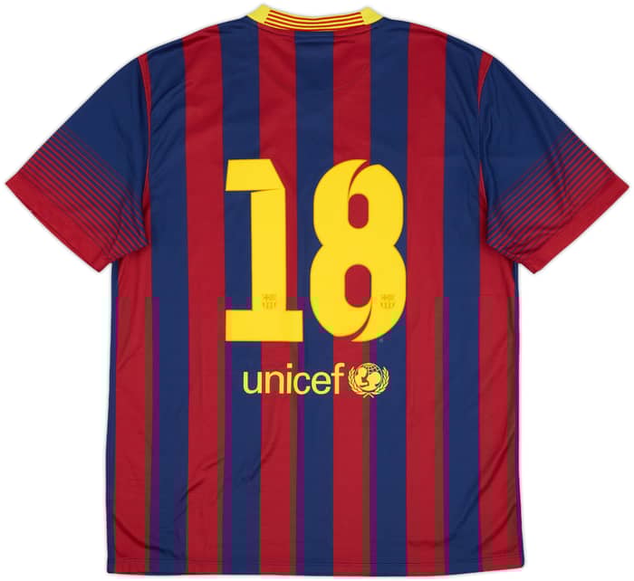 2013-14 Barcelona Home Shirt #18 - 7/10 - (L)