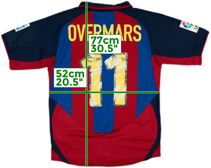 2003-04 Barcelona Home Shirt Overmars #11 - 4/10 - (M)