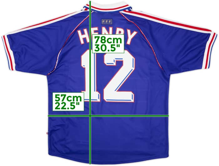 1998-00 France Home Shirt Henry #12 - 5/10 - (L)