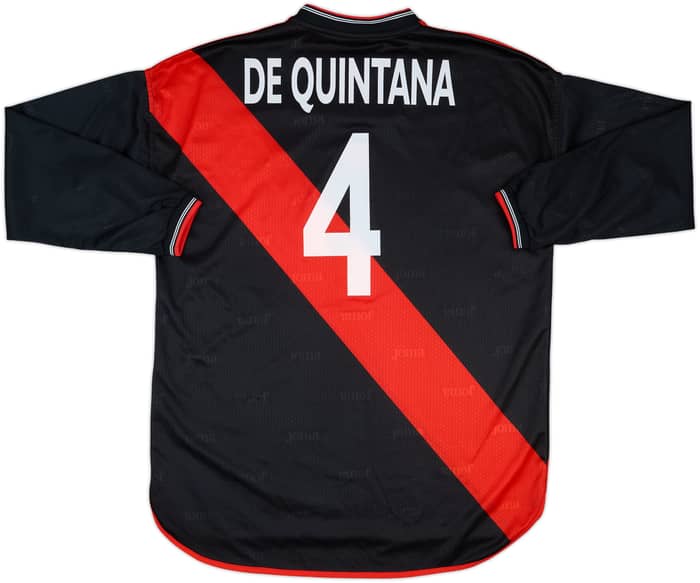 2000-01 Rayo Vallecano Match Issue UEFA Cup Away L/S Shirt De Quintana #4