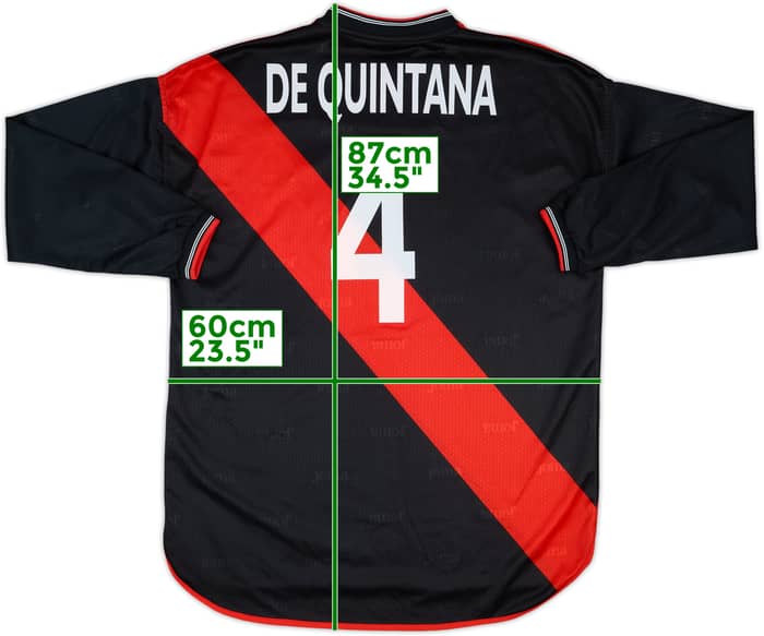 2000-01 Rayo Vallecano Match Issue UEFA Cup Away L/S Shirt De Quintana #4