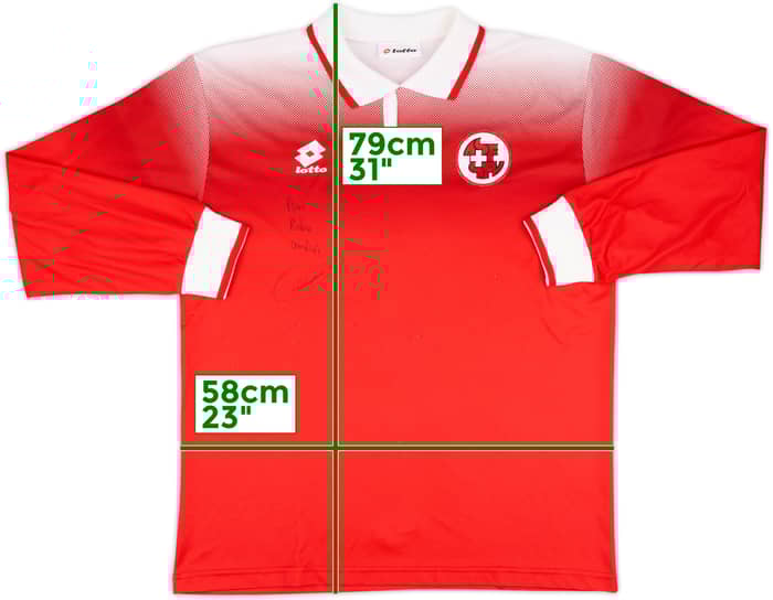 1996-98 Switzerland Match Issue Signed Home L/S Shirt #4