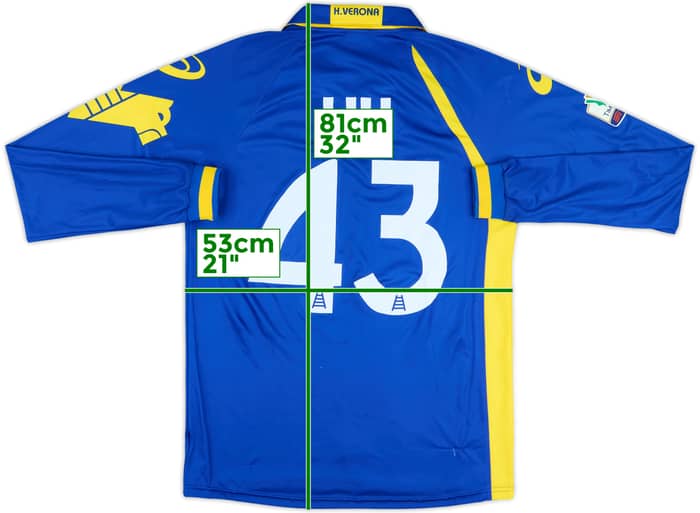2011-12 Hellas Verona Match Issue Coppa Italia GK/Home Shirt Hu #43